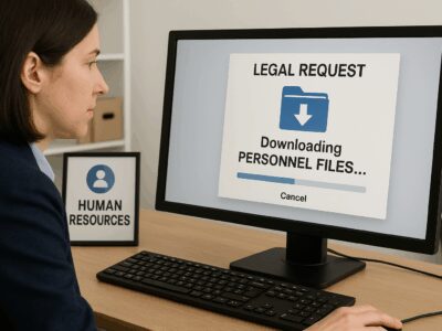 Human resources receiving a request for copy of an employment file.